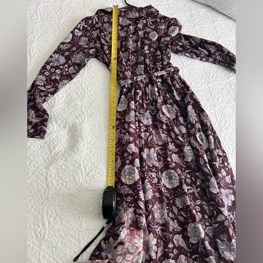 Derek Lam Purple Floral Long Sleeve Dress *torn* - Picture 13 of 14